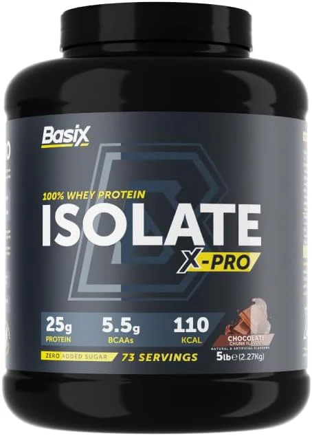Basix 100% Whey Protein Isolate X Pro, 5lb chocolate