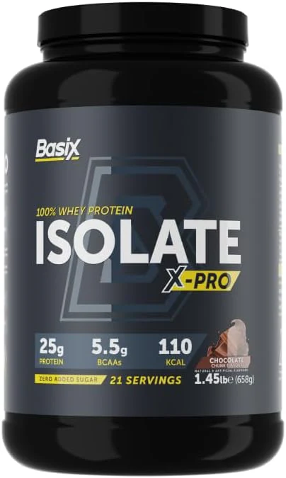 Basix 100% Whey Protein Isolate X Pro,1.45lb chocolate