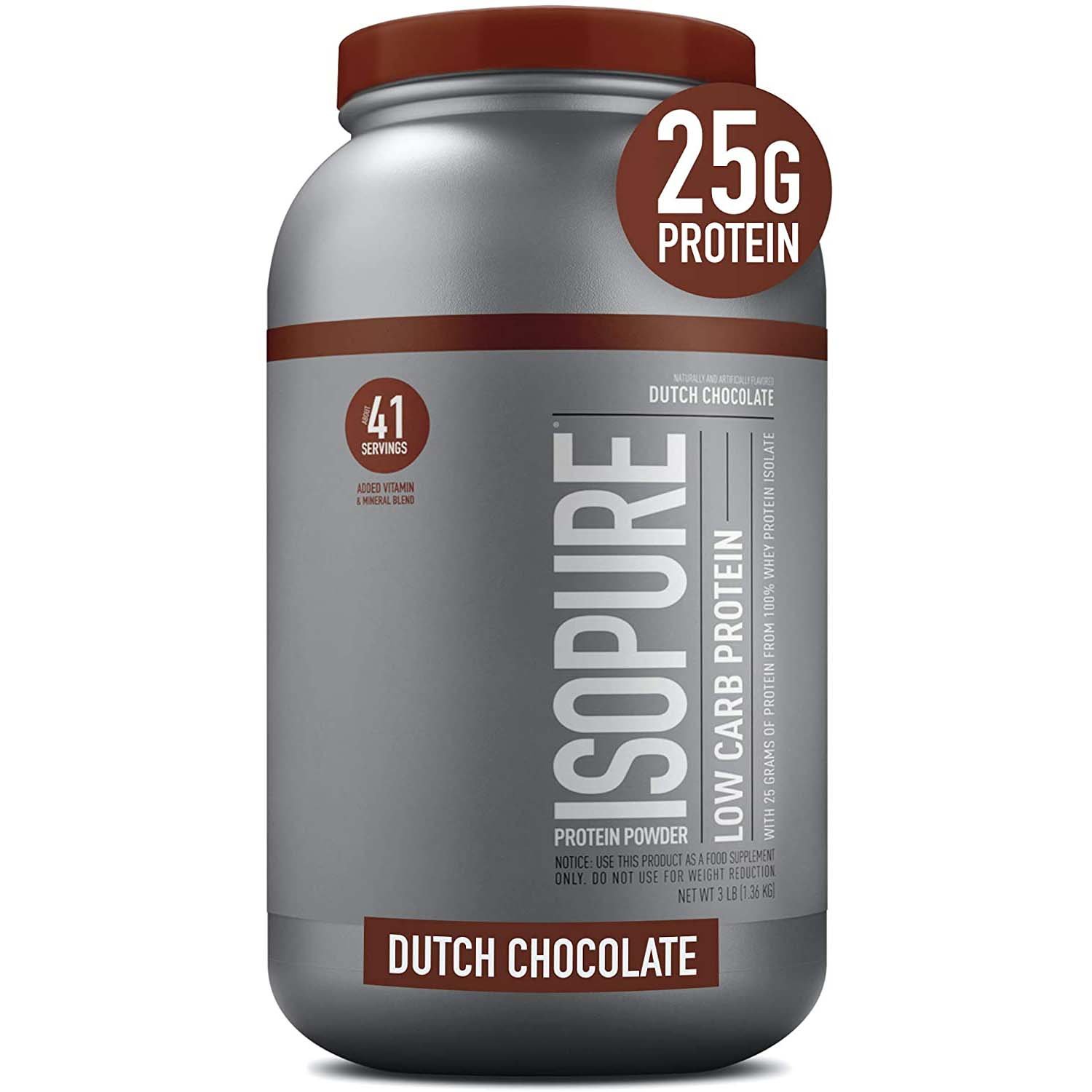 Nature's Best Isopure Low Carb Protein, 3LB Dutch Chocolate