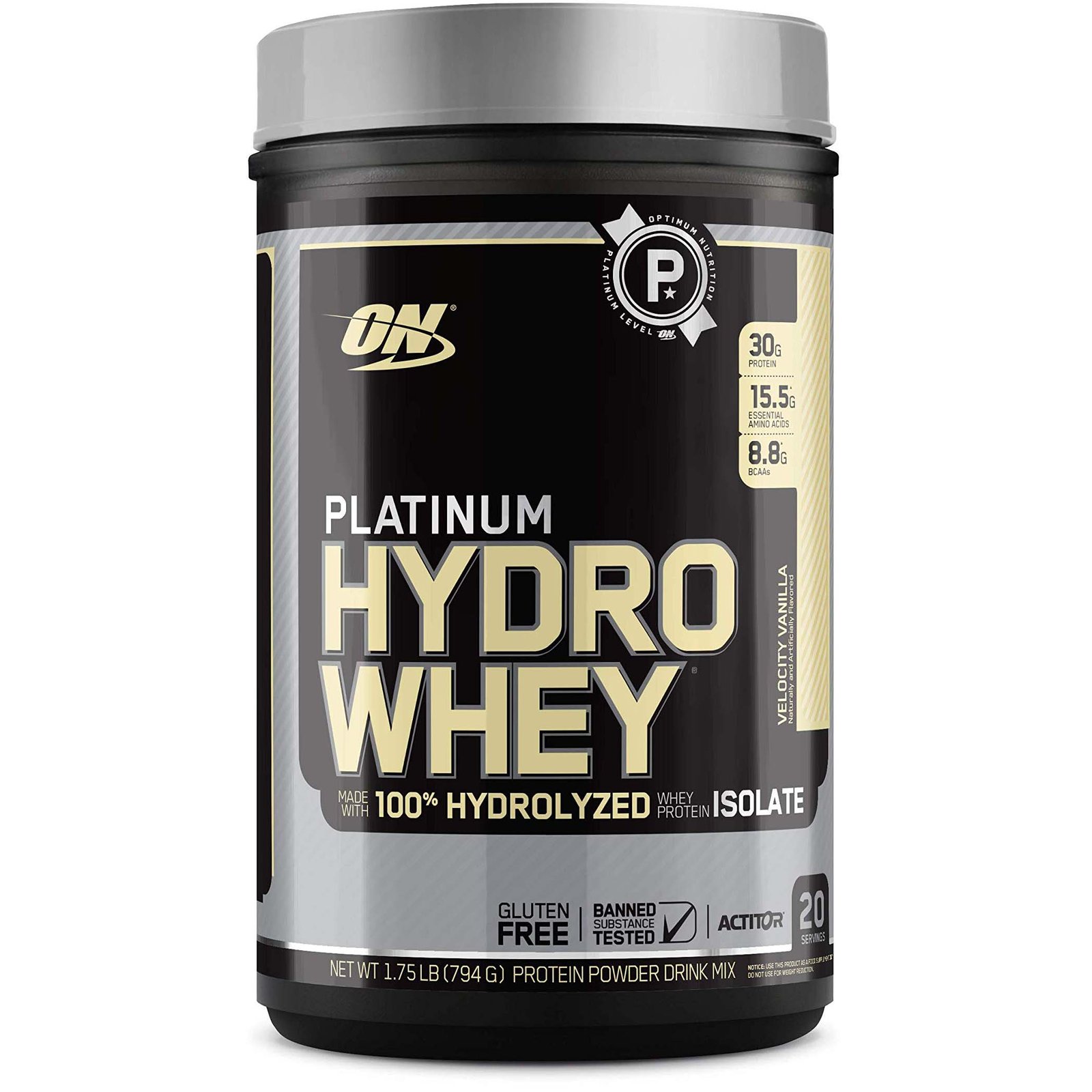 Optimum Nutrition Platinum HydroWhey, Velocity Vanilla, 1.75 LB