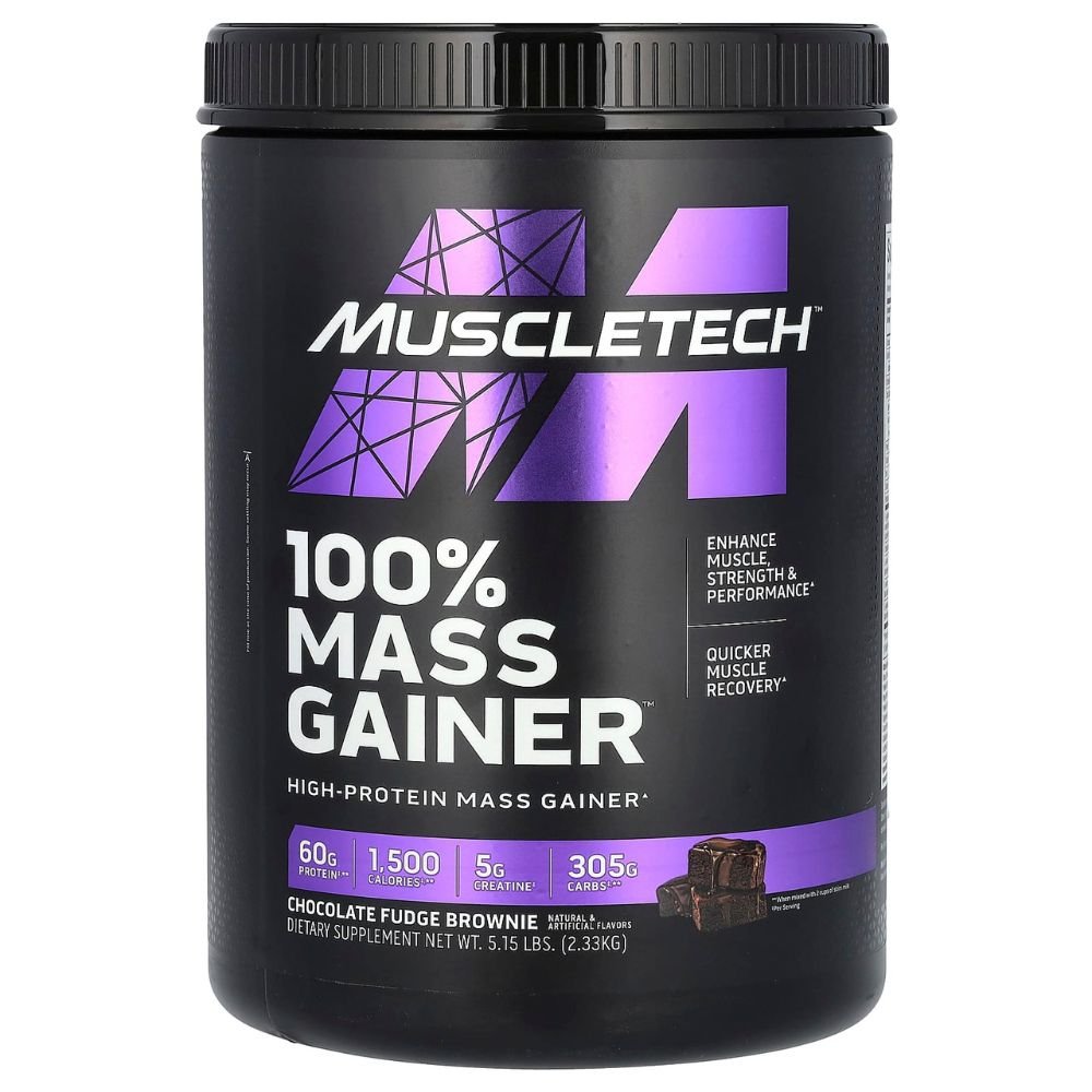 Muscletech 100% Mass Gainer, Chocolate Fudge Brownie, 5.15 LB