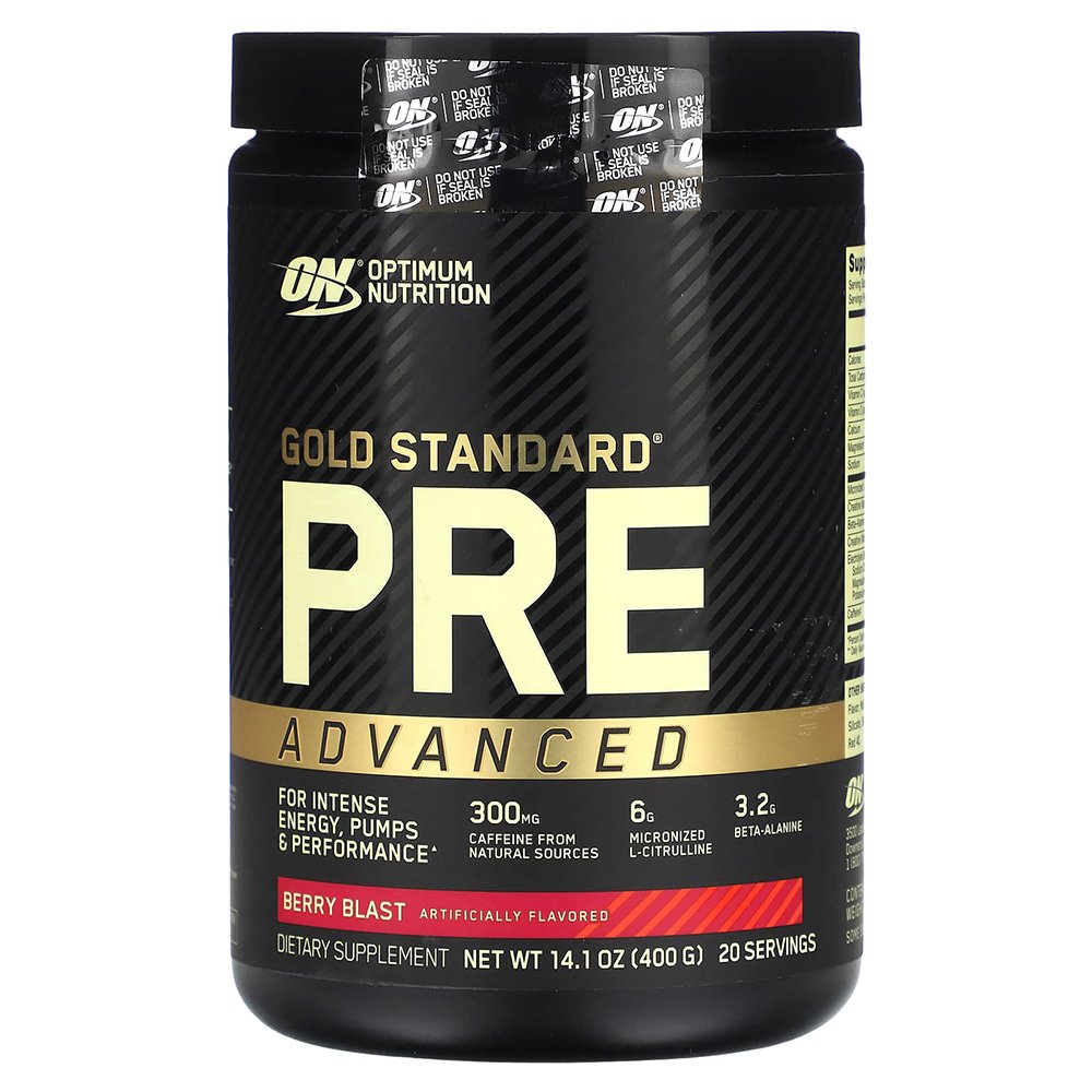 Optimum Nutrition Gold Standard Pre Advanced, Berry Blast, 20, 3.2 g Beta-Aline