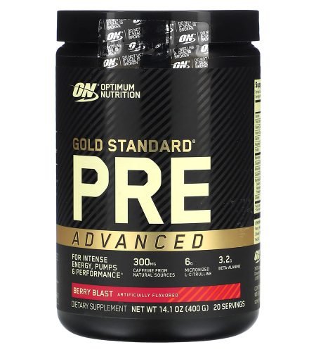 Optimum Nutrition Gold Standard Pre Advanced, Berry Blast, 20, 3.2 g Beta-Aline